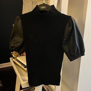 Black Puff Sleeve Top